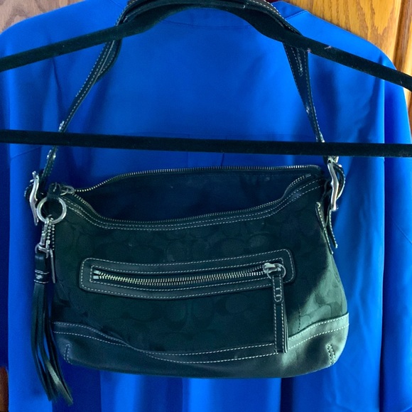 Coach handbag great condition.  Leather on bottom coach signature canvas - Picture 1 of 4